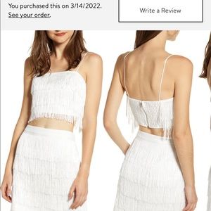 Fringe White Crop Top